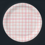 Watercolor Pink Gingham Paper Plates<br><div class="desc">Watercolor Gingham Paper Plates</div>
