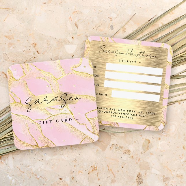 Watercolor Pink Gold Foil Gift Certificate Glitter (Creator Uploaded)