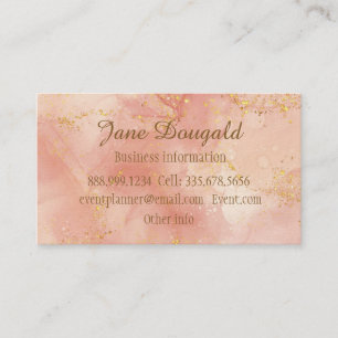 Watercolor Pink  Gold Modern Professional Elegant  Business Card
