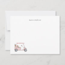 Watercolor Pink Golf cart, Golfers Personalized
