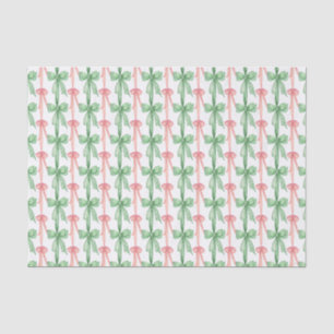 Watercolor Pink & Green Coquette Bows Tissue Paper