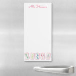 Watercolor Pink & Green Mahjong Tiles Personalized Magnetic Notepad<br><div class="desc">PreppyPrint.com - It's mahjong time! Please visit my designer store,  PreppyPrint.com,  for coordinating items.</div>
