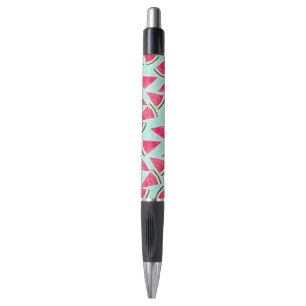Watercolor Pink Green Watermelon Triangles Pen