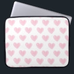 Watercolor pink hearts. Cute blush love pattern Laptop Sleeve<br><div class="desc">Watercolor pink blush hearts pattern laptop sleeve for Valentines Day or romantic gift. Please contact me if you need additional items.</div>