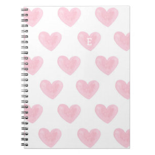 Watercolor pink hearts. Cute blush love pattern Notebook
