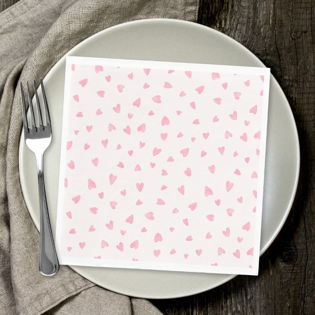 Watercolor pink hearts napkins (Creator Uploaded)