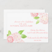 Watercolor Pink Hydrangea Invitation (Front/Back)