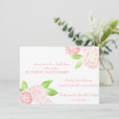 Watercolor Pink Hydrangea Invitation (Standing Front)