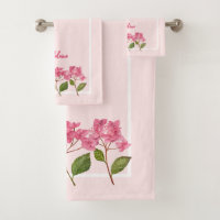 Watercolor Pink Hydrangea Lacecaps Illustration