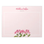 Watercolor Pink Hydrangea Lacecaps Illustration Notepad