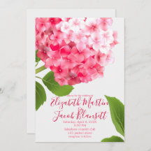 Watercolor Pink Hydrangea Wedding