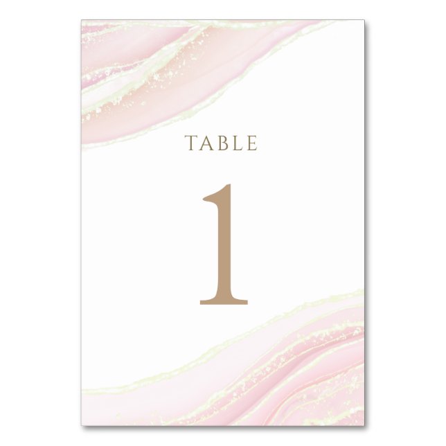watercolor pink ink Table Number 1 (Front)