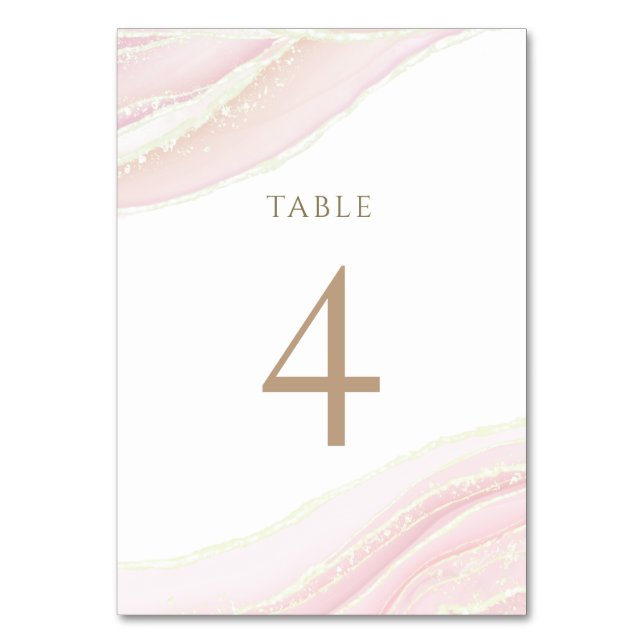 watercolor pink ink Table Number 4 (Front)