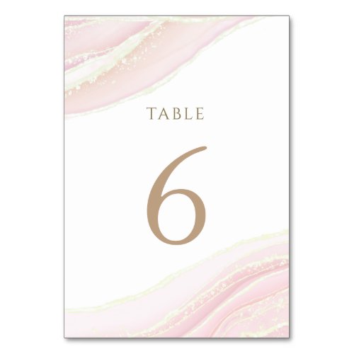 watercolor pink ink Table Number 6