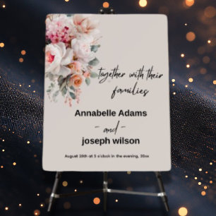 Watercolor Pink & Ivory Floral Foam Board
