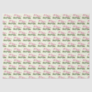 Watercolor Pink Japanese Anemone Illustration Tissue Paper