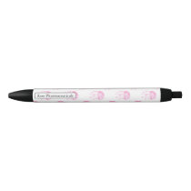 watercolor pink jellyfish beach design black ink pen