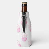 watercolor pink jellyfish beach design bottle cooler (Bottle Back)