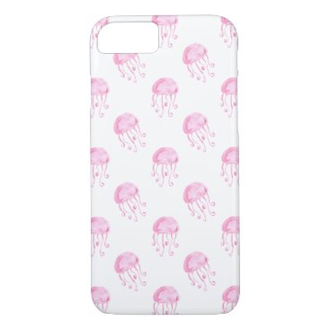 watercolor pink jellyfish beach design iPhone 8/7 case