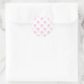 watercolor pink jellyfish beach design classic round sticker (Bag)