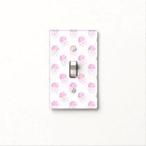 watercolor pink jellyfish beach design light switch cover