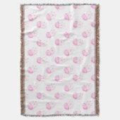 watercolor pink jellyfish beach design throw blanket (Front Vertical)