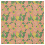 Watercolor Pink Lemon Fruit Pattern  Fabric