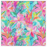 Watercolor Pink Lily Oasis Fabric
