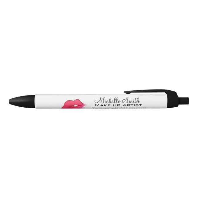 Watercolor pink lips makeup branding pen (Top)