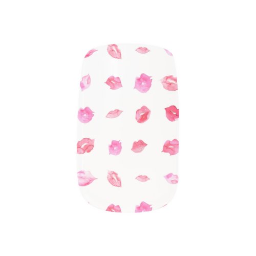 Watercolor Pink Lips Pattern Chic Trendy Design Minx Nail Art