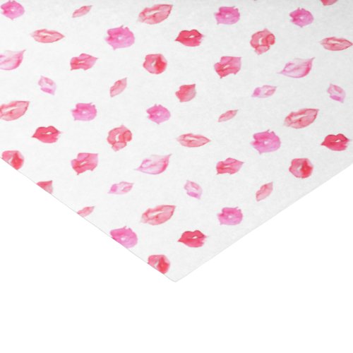 Watercolor Pink Lips Pattern Chic Trendy Design Tissue Paper