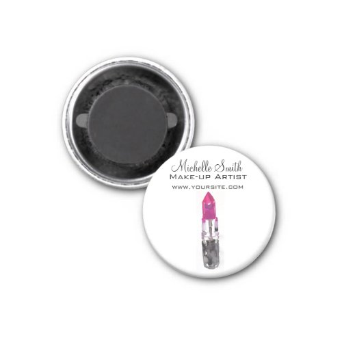Watercolor pink lipstick makeup branding magnet