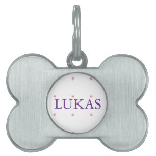 Watercolor Pink Lotus Floral Garden Pet ID Tag