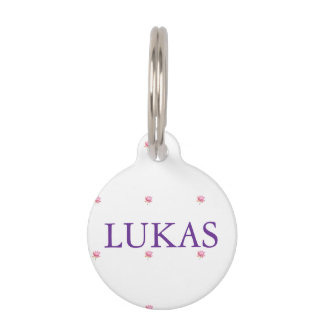 Watercolor Pink Lotus Floral Garden Pet ID Tag