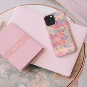 Watercolor Pink mermaid Scales iPhone Case