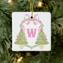 Watercolor Pink Nutcracker Monogram Crest