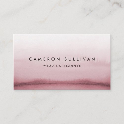 Watercolor Pink Ombre Modern Business Card