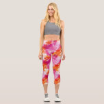 Watercolor Pink Orange Abstract Capri Leggings<br><div class="desc">The Watercolor Pink Orange Abstract Capri Leggings bring a splash of vibrant color and style to your wardrobe. Featuring a stunning blend of pink and orange hues in an abstract watercolor design, these leggings offer a unique and artistic touch to any casual outfit. The capri length is perfect for warmer...</div>