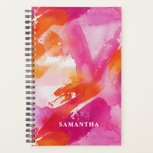 Watercolor Pink Orange Planner