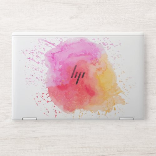 Watercolor_pink_orange_red_cloudy HP Laptop Skin