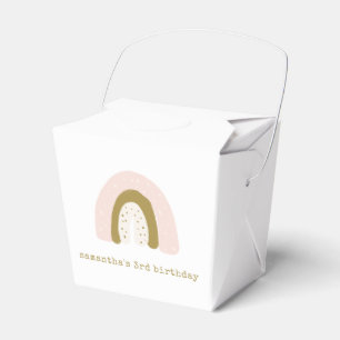 Watercolor Pink Pastel Boho Rainbow Birthday Party Favor Boxes