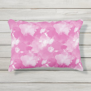 watercolor pink pattern outdoor pillow
