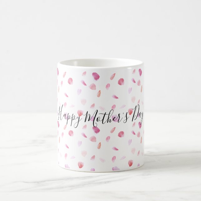 Watercolor Pink Peach Rose Petals Coffee Mug (Center)