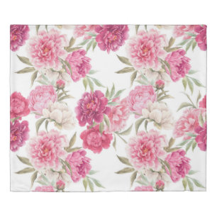 Watercolor Pink Peonies: Floral Elegance Duvet Cover