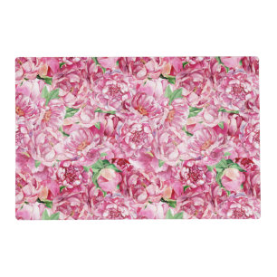Watercolor Pink Peonies Placemat