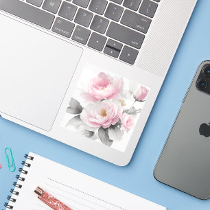 Watercolor Pink Peonies Sticker
