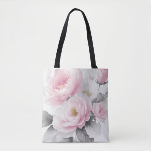 Watercolor Pink Peonies Tote Bag