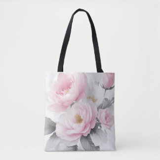 Watercolor Pink Peonies Tote Bag