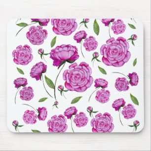 Watercolor pink peonies tote bag round cushion co mouse pad