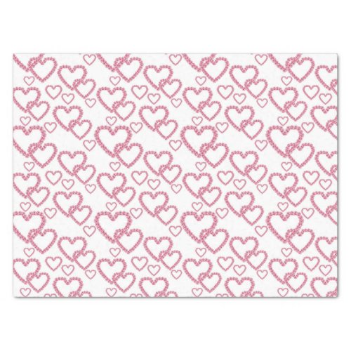 Watercolor Pink Peony Hearts  Tissue Paper